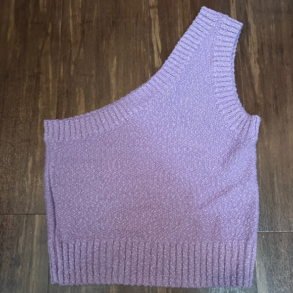 NEW Madewell Quinn one shoulder tank in purple - Picture 2 of 3